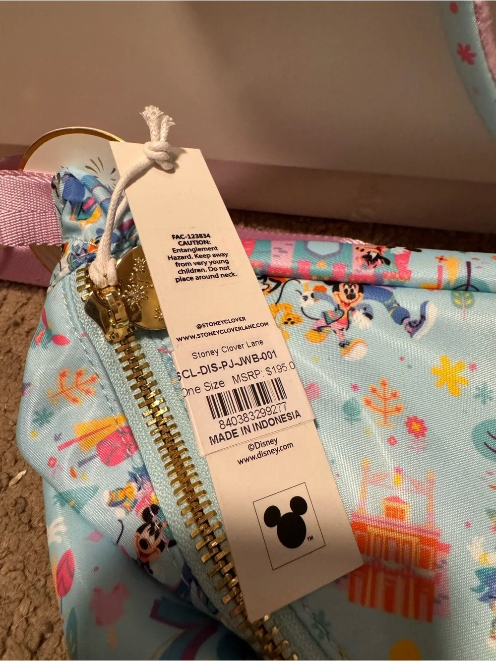 Stoney Clover Lane Light Blue & Pink Disney Park-Print Crossbody Fanny Pack Set - Picture 4 of 7
